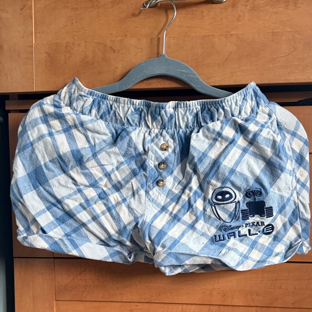 Disney Pixar WALL-E Blue Plaid Women's Shorts